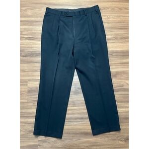 Brooks Brothers Mens Pleated Wool Cuffed Dress Pants Navy Blue Sz 36x30